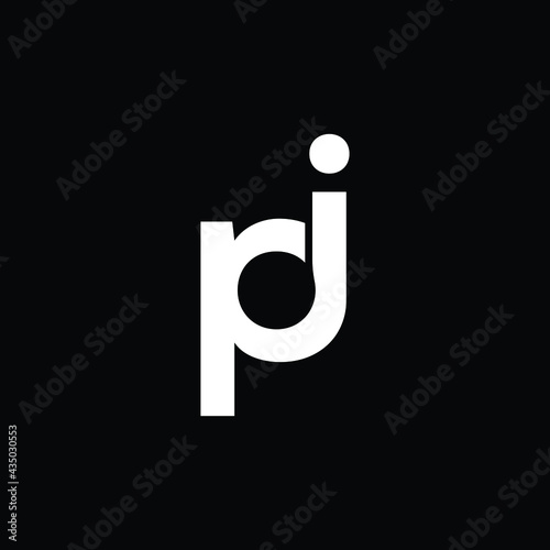 pi letter logo design with black background