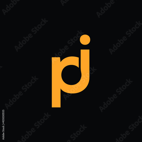 pi letter logo design with black background