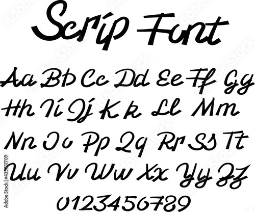 Stylized script font _ english alphabet 