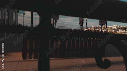 Welcome sign on the bich lido, Bugibba Bay, Malta. High quality 4k footage photo