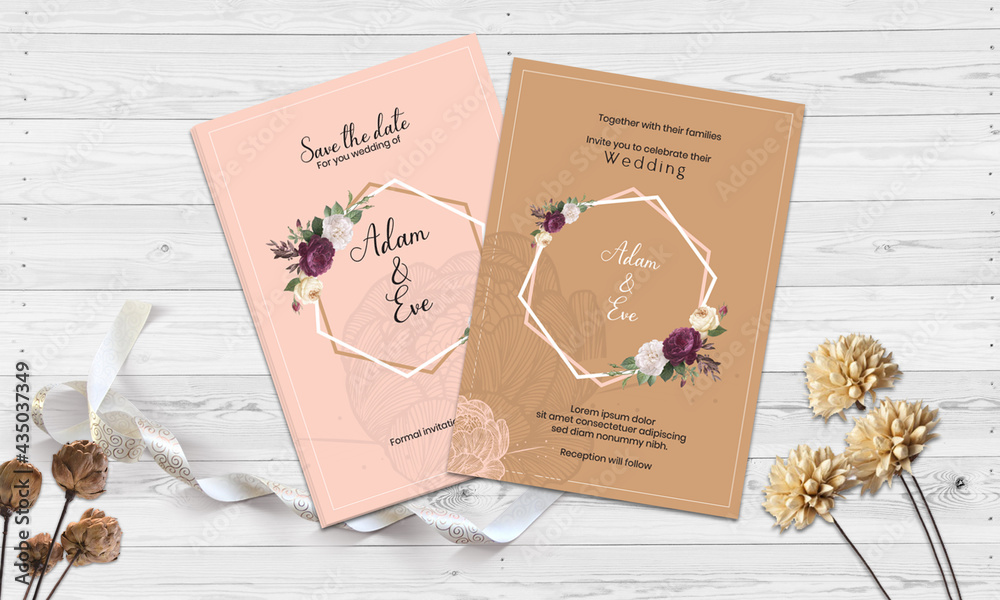 golden frames and marble texture Wedding invitation card template golden frames and marble texture Wedding invitation card template