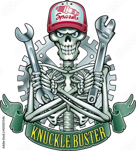 rockabilly skeleton riding motorcycle
