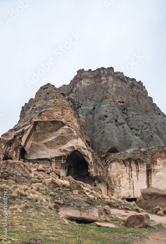 Vertical view of the ancient Selime Monastery in Cappadocia, Turkey