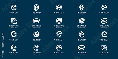 Creative Collection monogram e set .idea symbol for personal branding, business, company, etc. Premium Vector photo