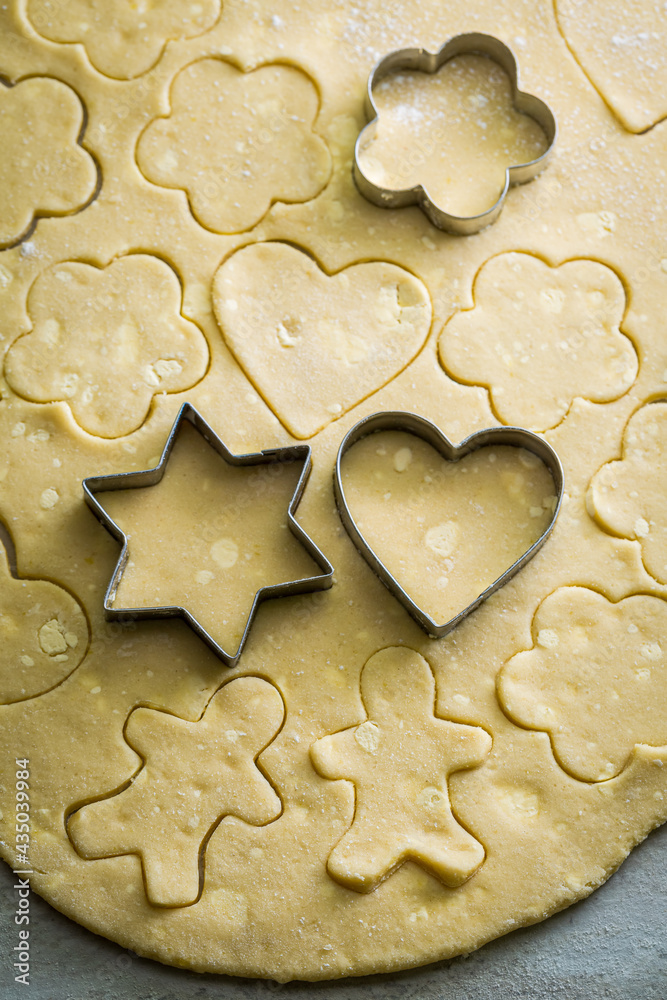 Preparation for baking butter cookies. Preparation of butter cookies. Preparation for baking butter cookies. Preparation of butter cookies.