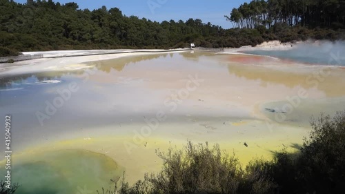 Wai-o-tapu volcanic scenery with champagne lake
