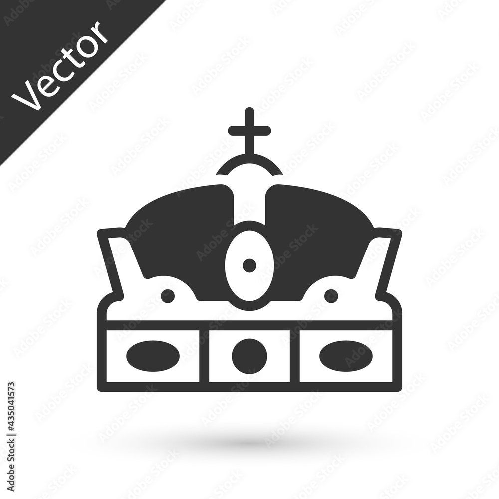 Grey Crown of spain icon isolated on white background. Vector Grey Crown of spain icon isolated on white background. Vector