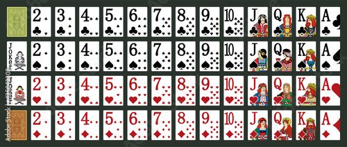Irland playing - Poker set with isolated cards - Poker playing cards - Miniature playing cards for mobile applications