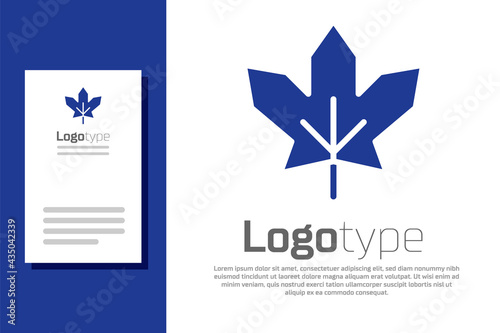 Blue Canadian maple leaf icon isolated on white background. Canada symbol maple leaf. Logo design template element. Vector