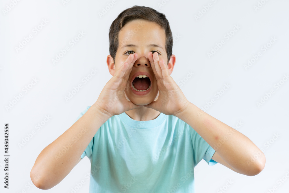 screaming teenage boy isolated on a white background screaming teenage boy isolated on a white background