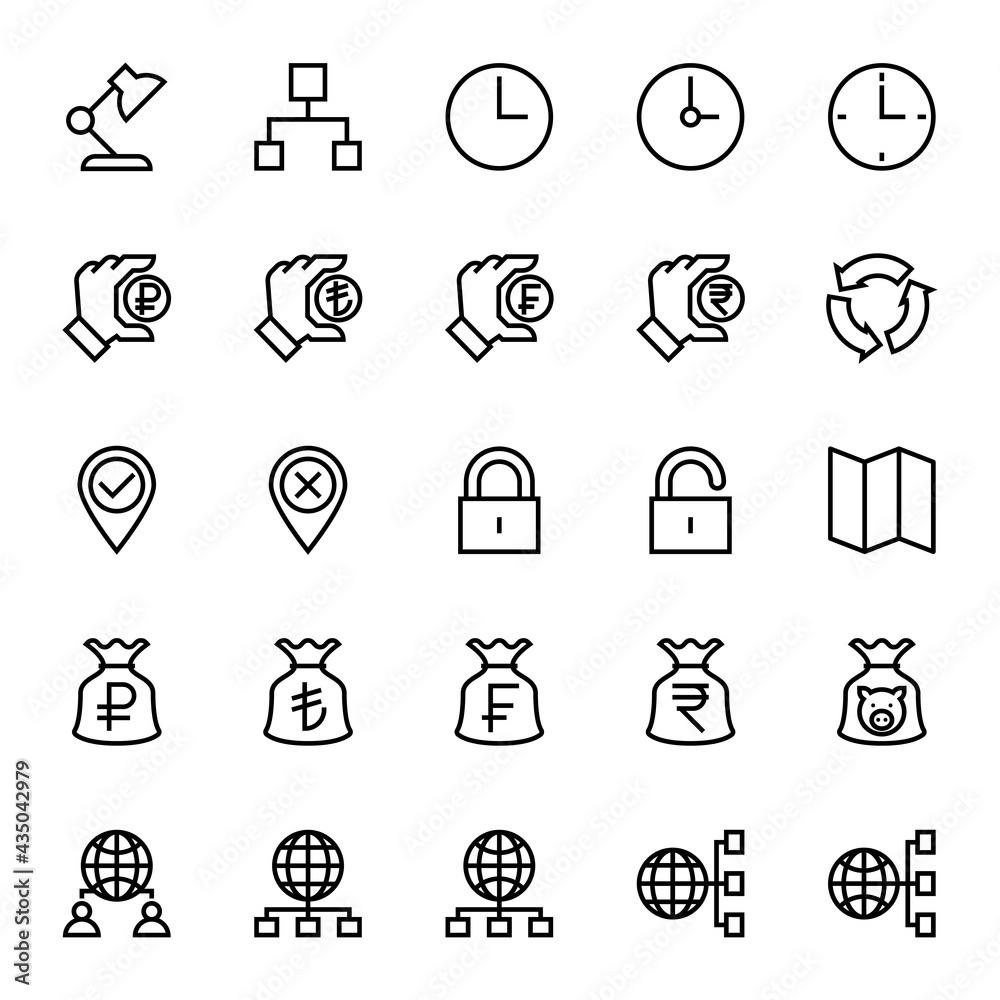 Outline icons for business & financial. Outline icons for business & financial.