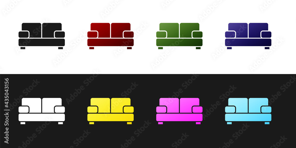 Set Sofa icon isolated on black and white background. Vector Set Sofa icon isolated on black and white background. Vector