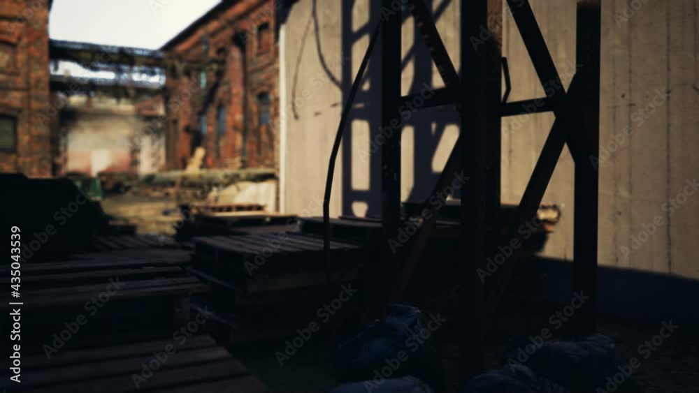 Abandoned industry buildings at sunset Abandoned industry buildings at sunset