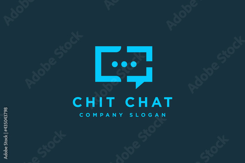 Initial letter CC chat bubble logo design vector illustration. letter CC chat bubble suitable for communication and technology logos