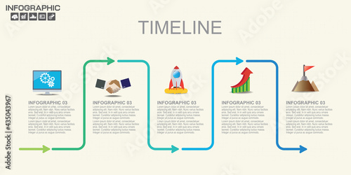 Timeline infographics design template with 7 options, process diagram, vector eps10 illustration