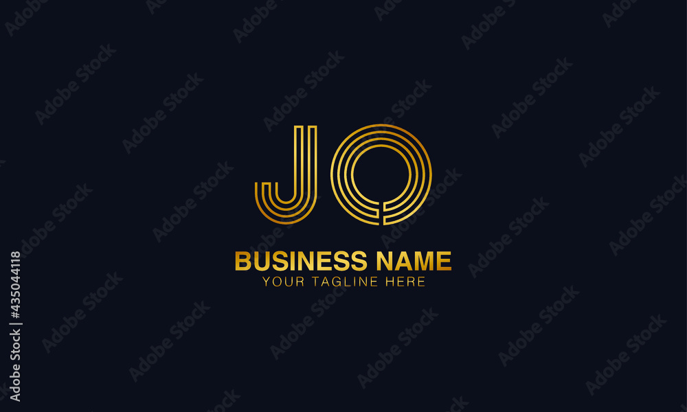 Canvas Print JO J O initial logo | initial based abstract modern minimal creative logo, vector template image