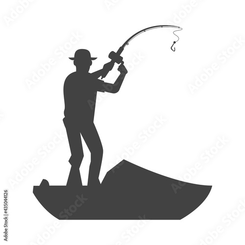 fisher standing silhouette