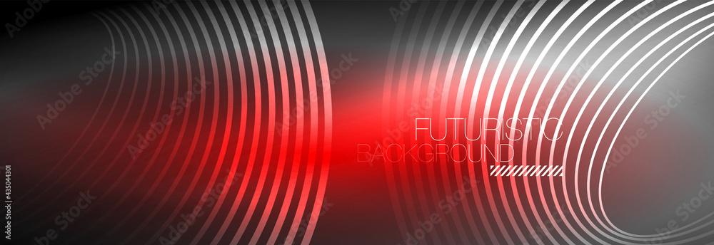 Dark abstract background with glowing neon circles. Trendy layout template for business or technology presentation, internet poster or web brochure cover, wallpaper Dark abstract background with glowing neon circles. Trendy layout template for business or technology presentation, internet poster or web brochure cover, wallpaper