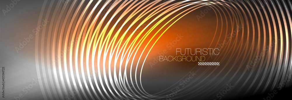 Dark abstract background with glowing neon circles. Trendy layout template for business or technology presentation, internet poster or web brochure cover, wallpaper Dark abstract background with glowing neon circles. Trendy layout template for business or technology presentation, internet poster or web brochure cover, wallpaper