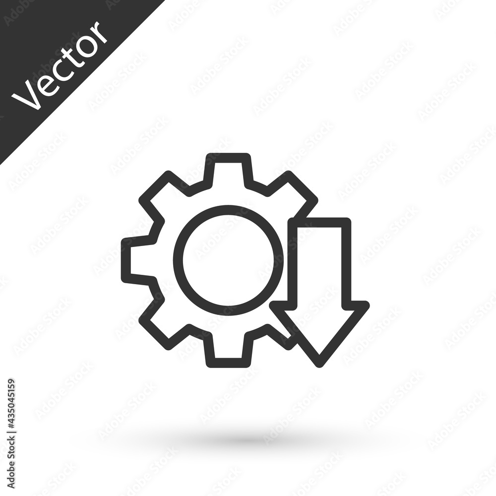 Grey line Cost reduction icon isolated on white background. Vector Illustration Grey line Cost reduction icon isolated on white background. Vector Illustration