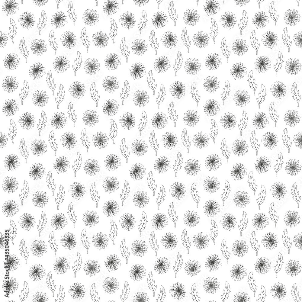 Daisy flower seamless fabric pattern, seamless digital paper Daisy flower seamless fabric pattern, seamless digital paper