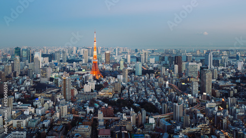 Night view of Tokyo Skylines with the Tokyo Tower. Tokyo is both the capital and largest city of Japan.