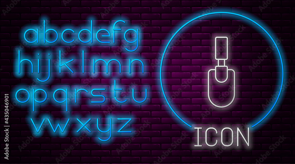 Glowing neon line Garden trowel spade or shovel icon isolated on brick wall background. Gardening tool. Tool for horticulture, agriculture, farming. Neon light alphabet. Vector Glowing neon line Garden trowel spade or shovel icon isolated on brick wall background. Gardening tool. Tool for horticulture, agriculture, farming. Neon light alphabet. Vector