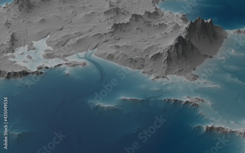 graphic landscape  casual depiction of islands in the ocean