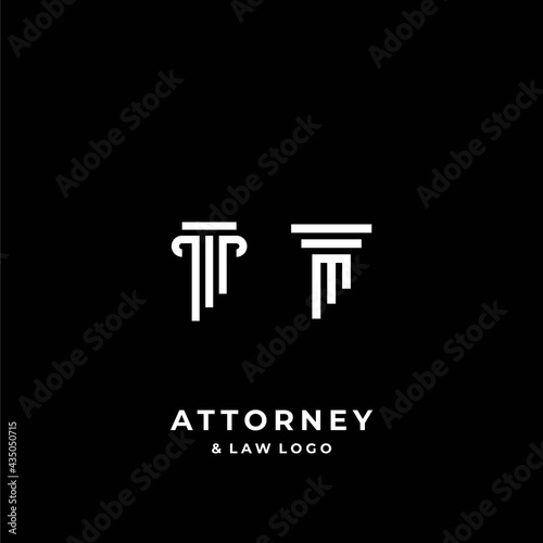 A bold and clear logo about the Attorney law pillar and the letter M.
EPS10, Vector.