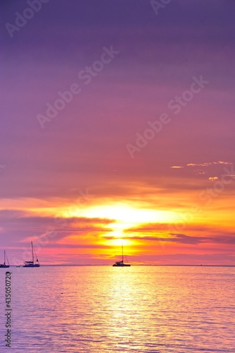 Sunset on the beach at Lipe Island , Satun Thailand © prasong