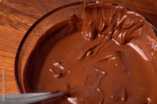 Closeup of melted chocolate