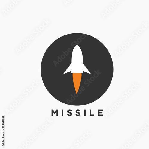 Missile logo vector weapon design simple icon. Simple rocket icon for military 