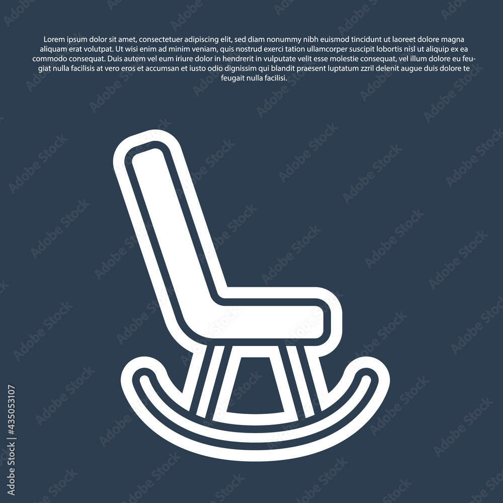 Blue line Armchair icon isolated on blue background. Vector Blue line Armchair icon isolated on blue background. Vector