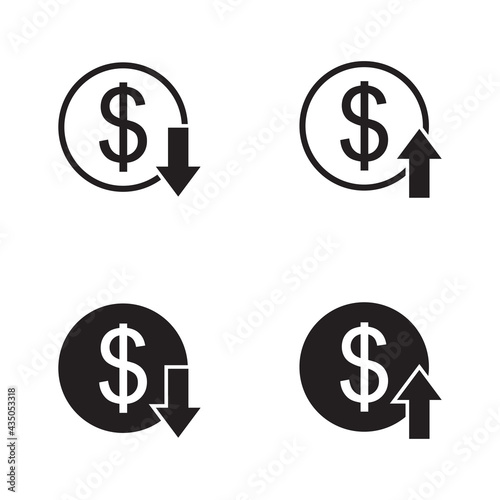 Change price outline icon. Clipart image isolated on white background