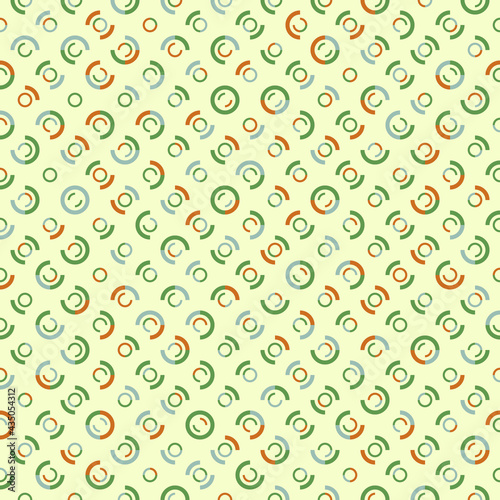 Fabric ornament vector illustration. Textile geometry circular shapes.