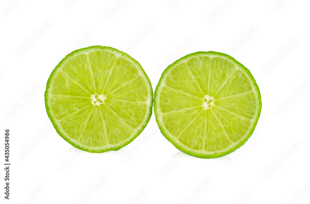 Lime slice. Fruit isolated on white background. Lime slice. Fruit isolated on white background.