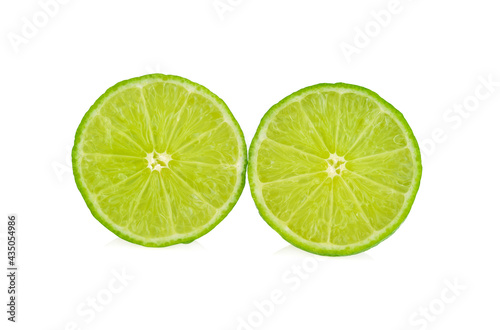 Lime slice. Fruit isolated on white background.