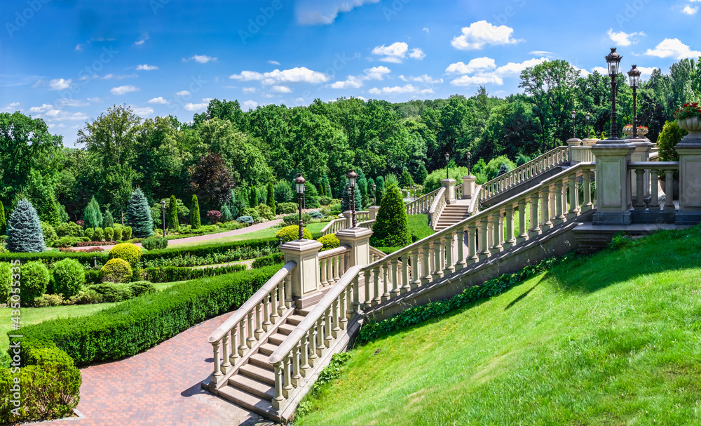 Public park of the Mezhyhirya Residence in Kyiv, Ukraine