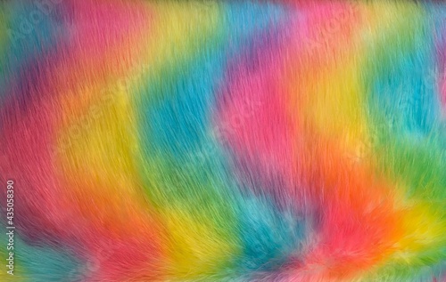 Multicolor shaggy artificial fur texture