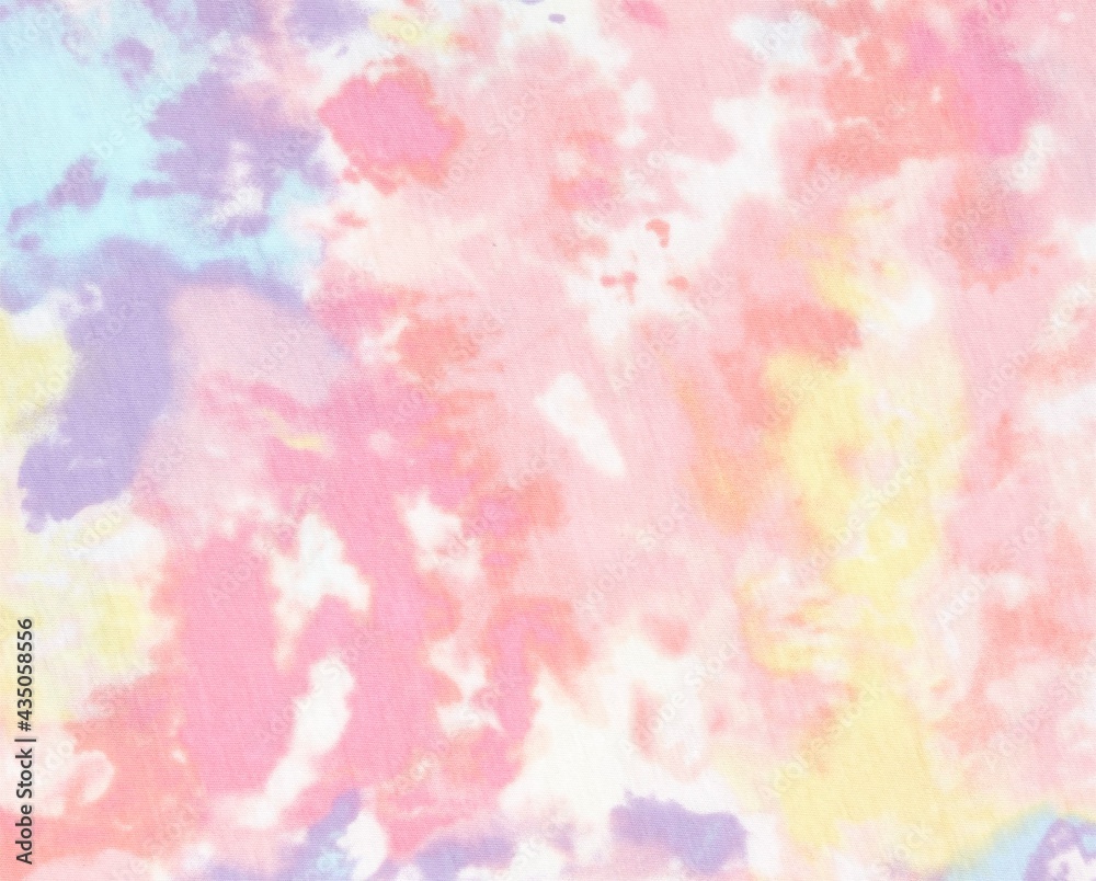 Pastel colored tie dye printed fabric texture