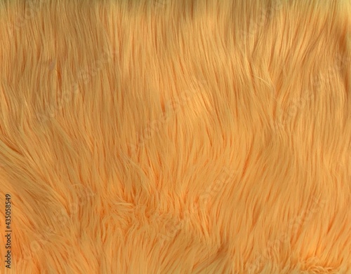 Fotografija Pale orange shaggy long pile faux fur texture