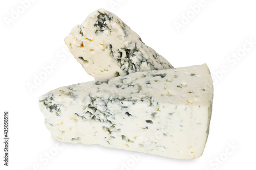 Blue cheese on isolated white background