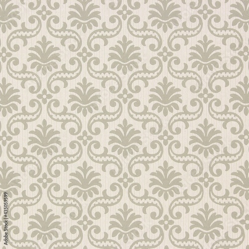 Vintage wallpaper texture with grey damask pattern