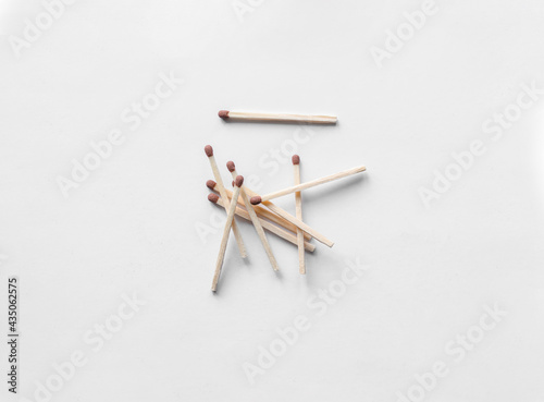 matches lie on a white background