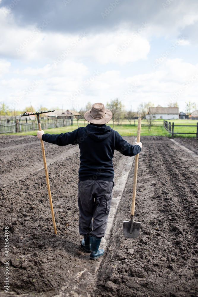 Fototapeta premium farmer in the field