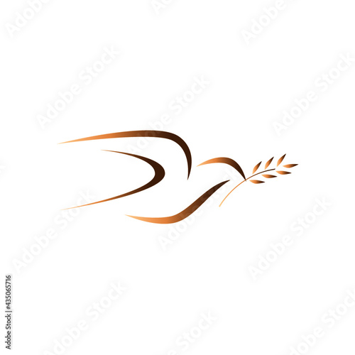 Pigeon negative space logo design. Vector illustration. Bird Pattern minimalism drawing artwork. Download it now