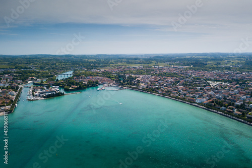 Italy, May 202: aerial view of the city of Peschiera del Garda in the province of Verona in Veneto. © cristian