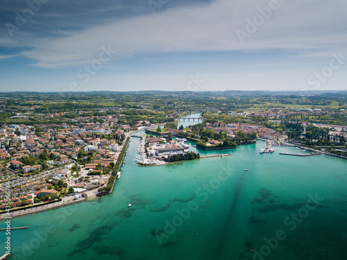 Italy  May 202  aerial view of the city of Peschiera del Garda in the province of Verona in Veneto.