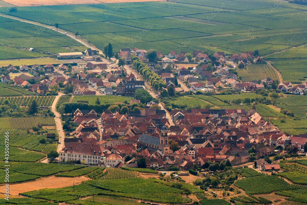 Above view of the Alsace village and country
