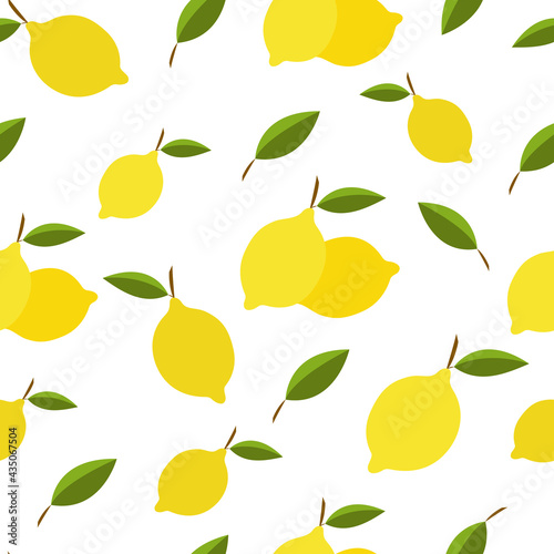 Vector illustrator with lemons, bright print for fabrics